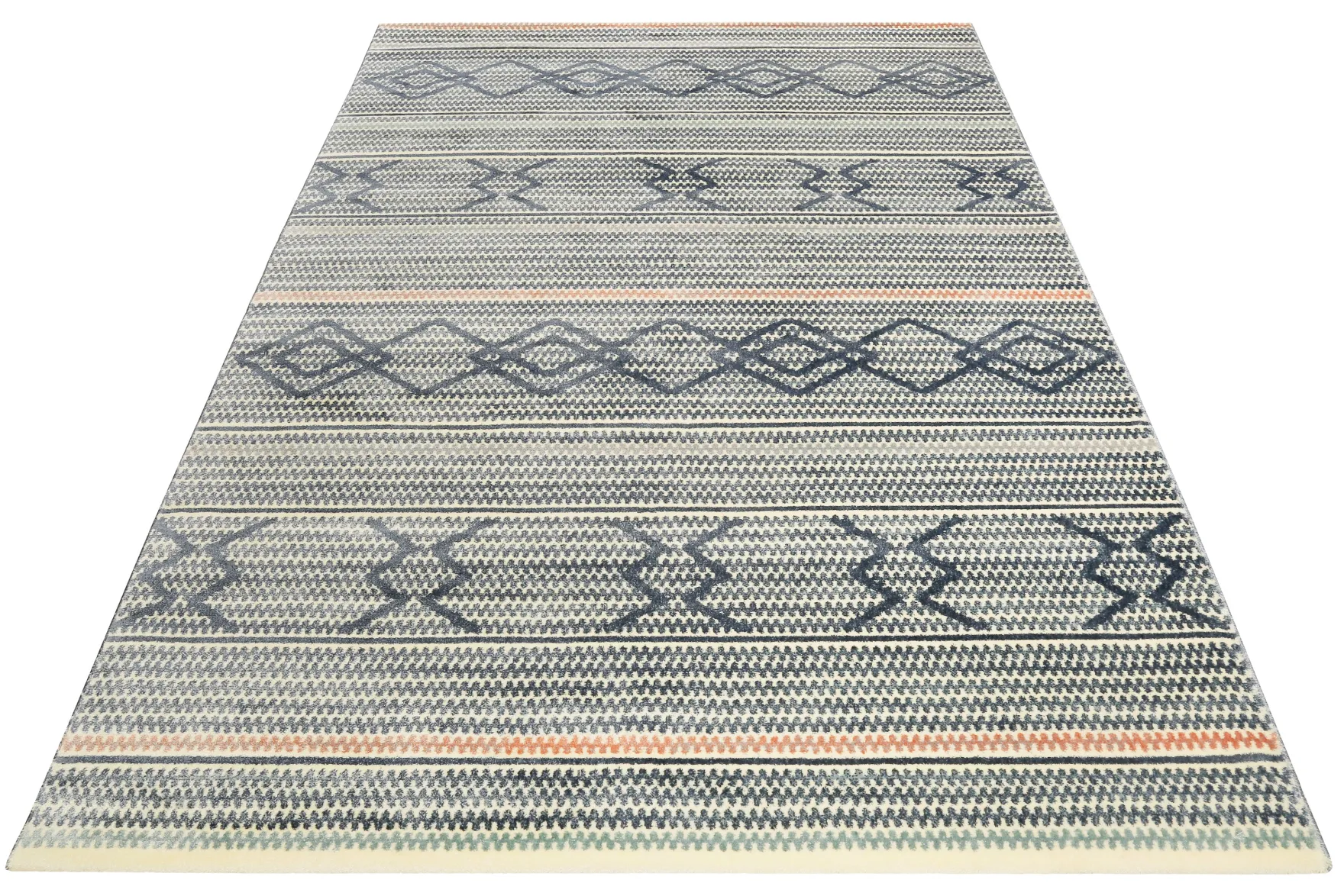 Teppich 160x230 Wohnzimmer Muster Blau