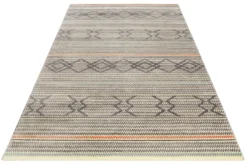 Teppich 160x230 Wohnzimmer Muster Grau Blau