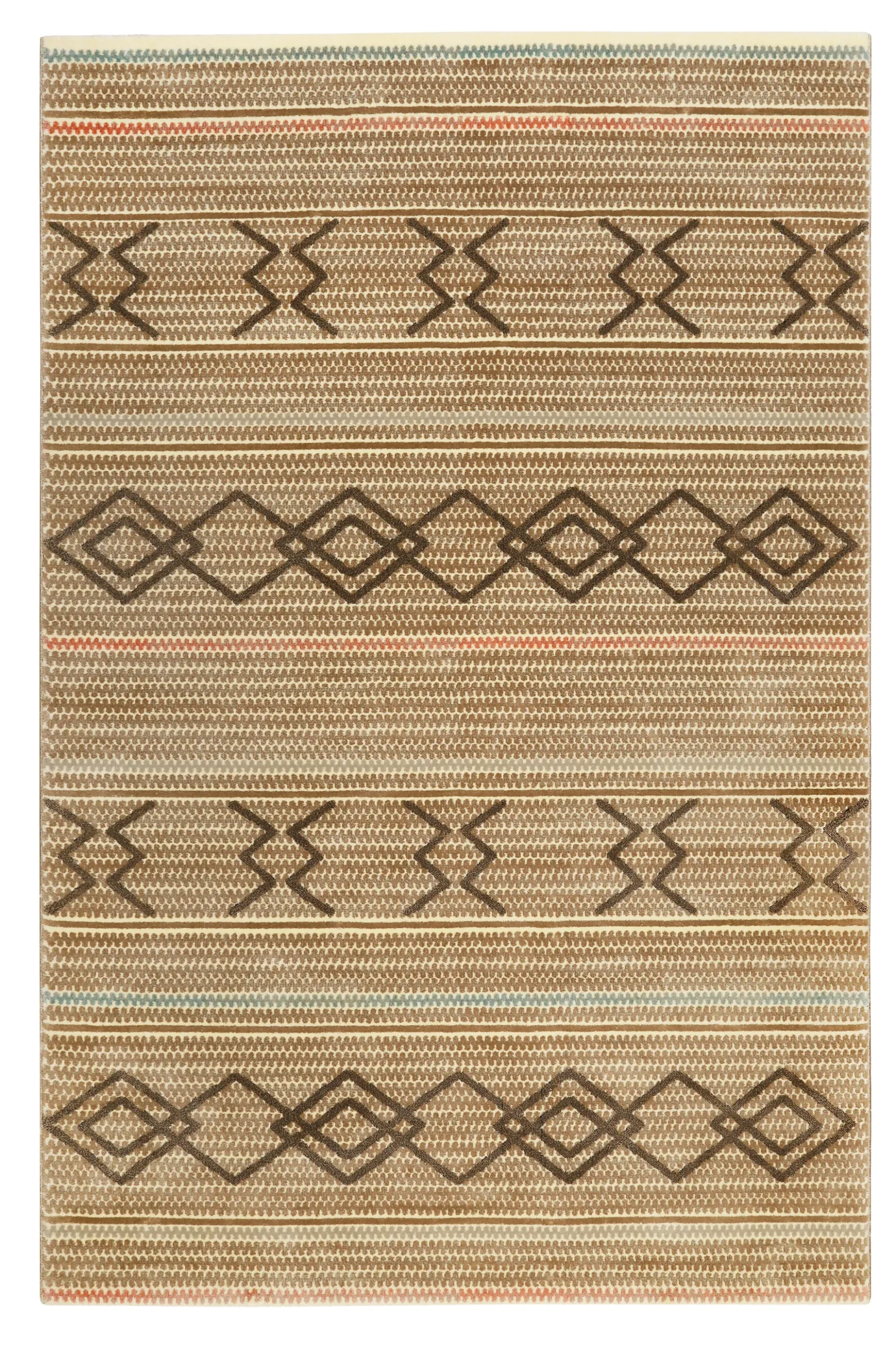 Teppich 160x230 Wohnzimmer Muster Hellbraun