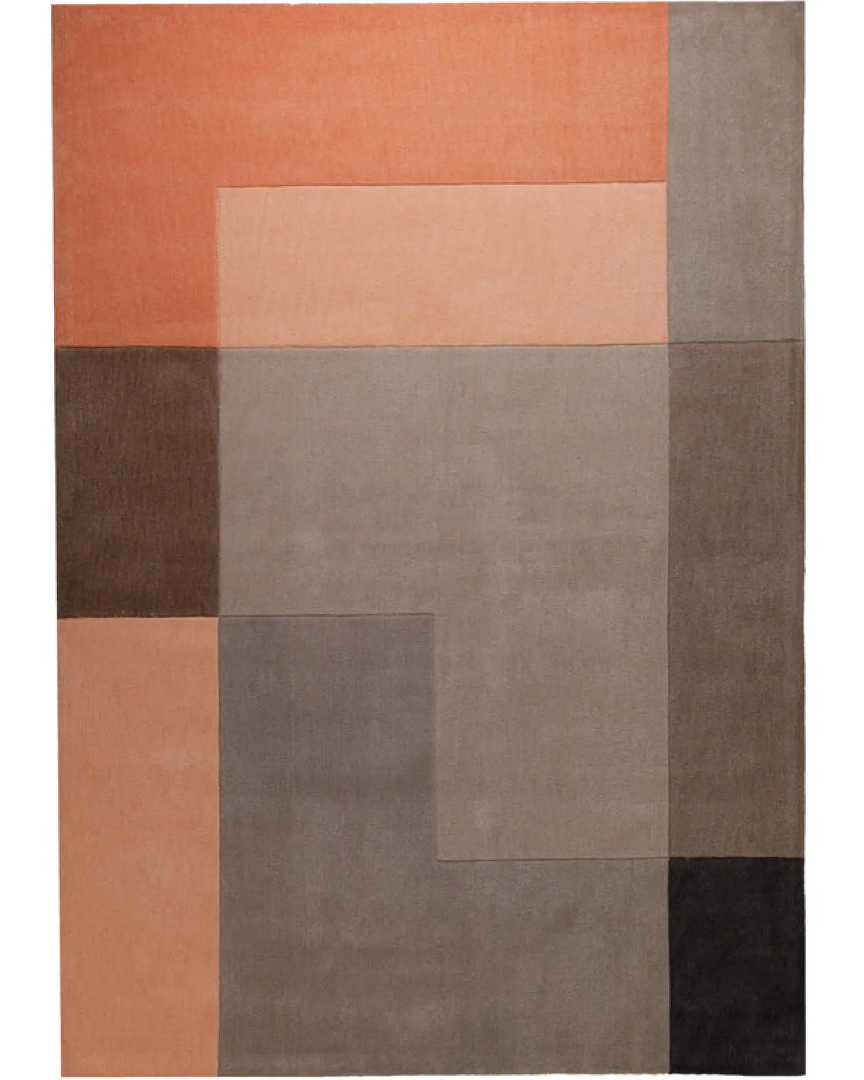Terracotta trifft Stein - Colourblock-Handtuft 160 x 230 cm