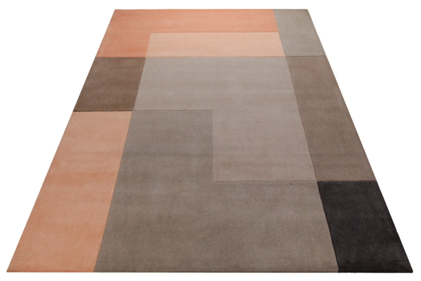 Terracotta trifft Stein - Colourblock-Handtuft 160 x 230 cm