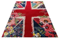 Union Jack in Beere - Handtuft Wolle 160 x 230 cm