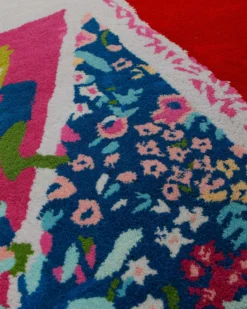 Union Jack in Zuckerrosa - Handtuft Wolle 160 x 230 cm