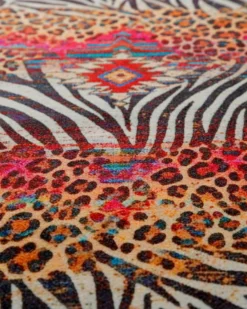 Vintage Badteppich Multi "Boho Safari" mit Animal Print WECONhome
