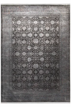 Vintage Kurzflorteppich Blau Grau 