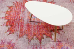 Vintage Teppich Beige Lila Gelb Blau 