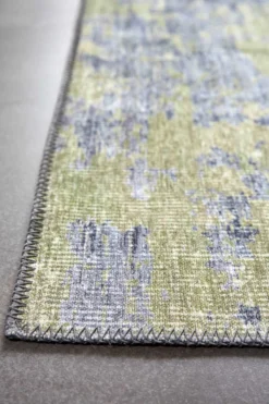 Vintage Teppich Blaugrau Grün 
