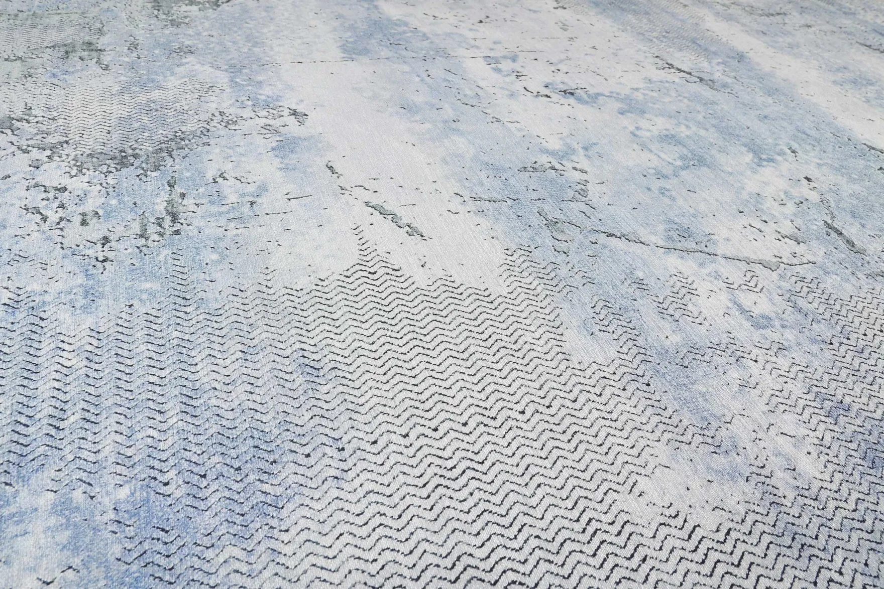 Vintage Teppich Blau Grau Kurzflor "Radiate" WECONhome