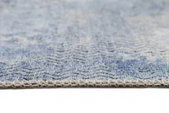Vintage Teppich Blau Grau Kurzflor