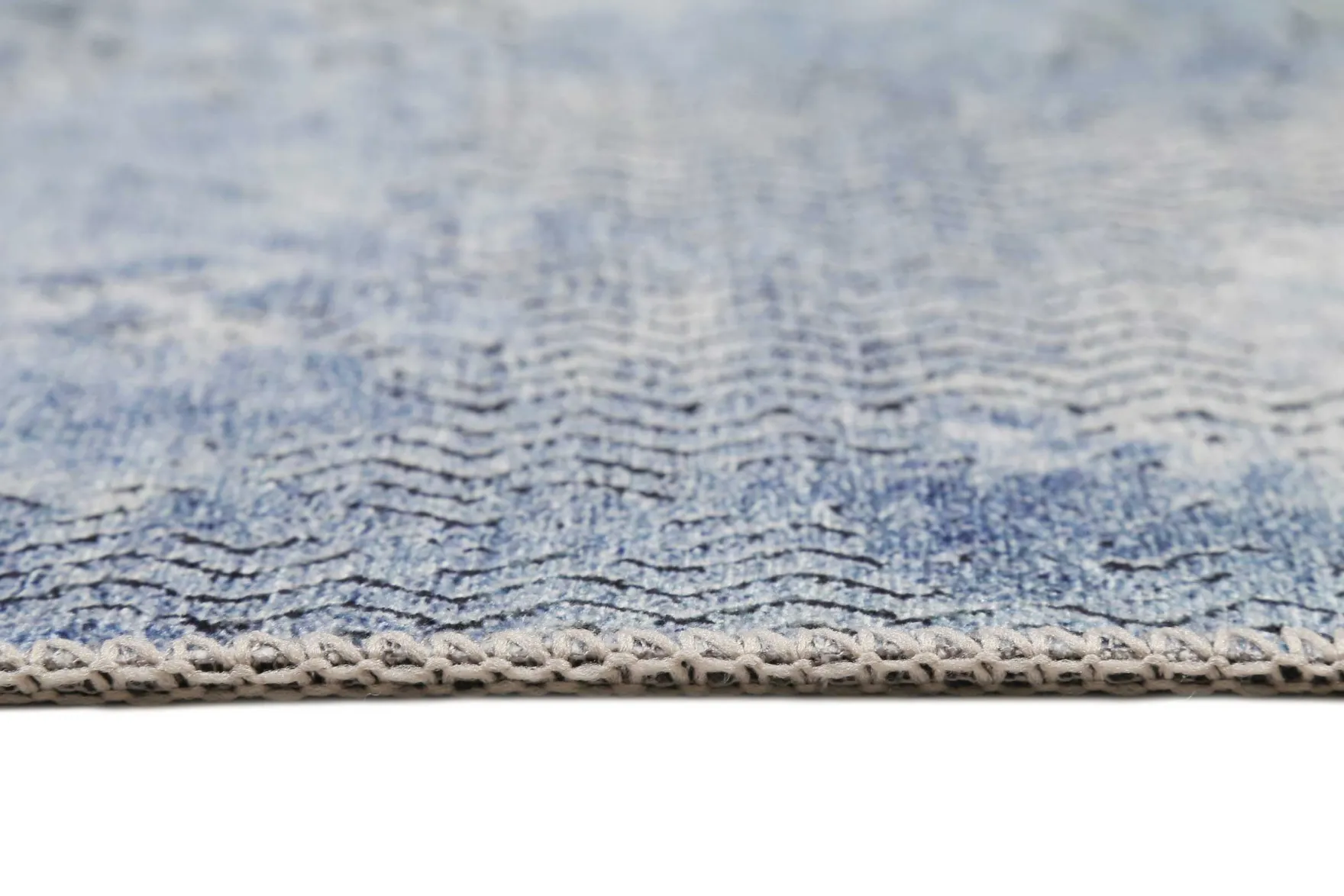 Vintage Teppich Blau Grau Kurzflor "Radiate" WECONhome