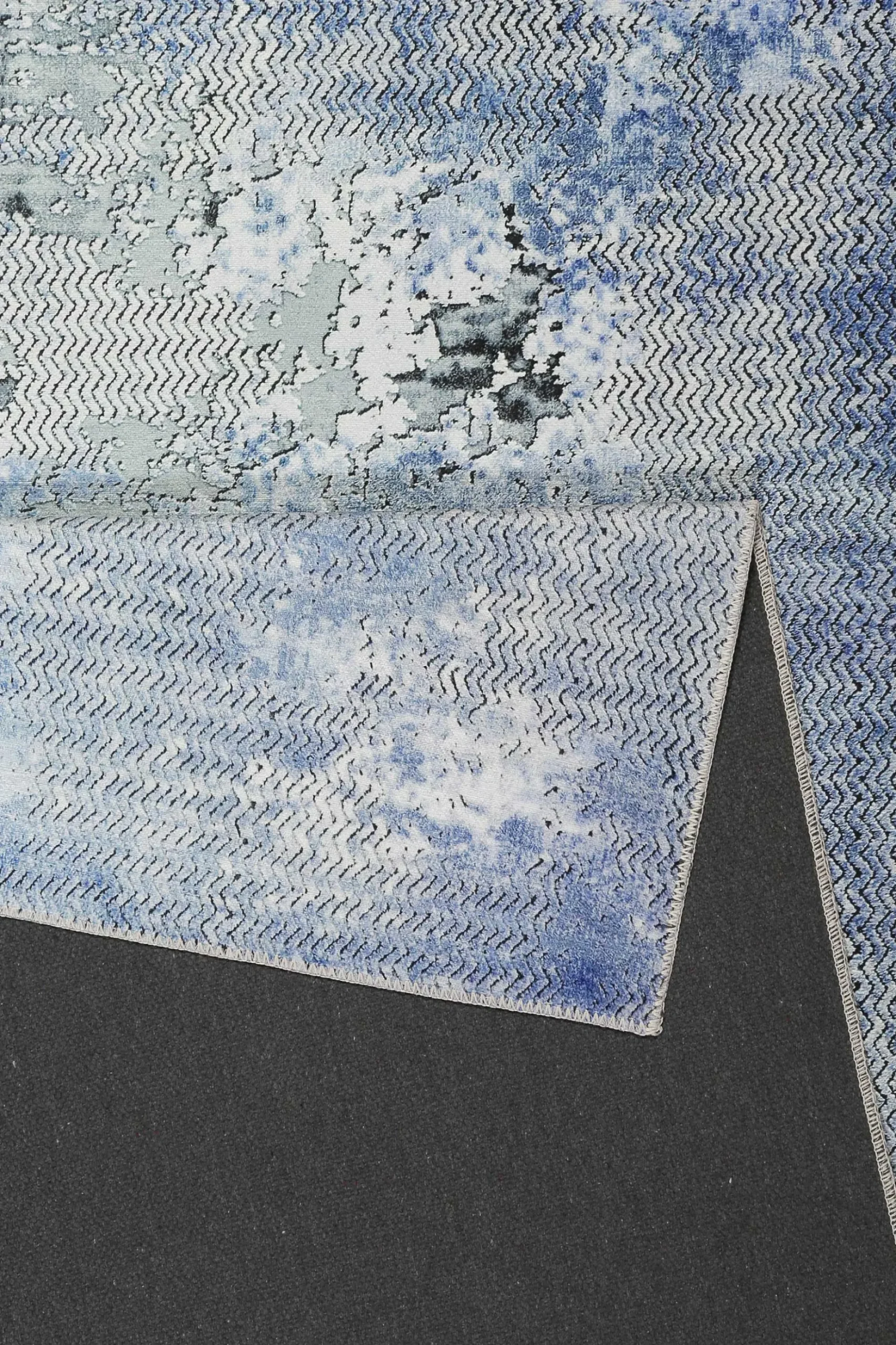 Vintage Teppich Blau Grau Kurzflor "Radiate" WECONhome