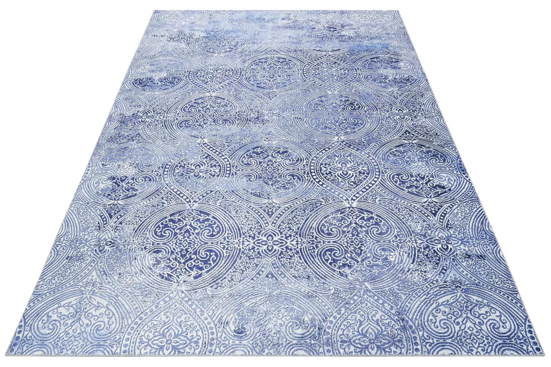 Vintage Teppich Blau Kurzflor "Grace" WECONhome