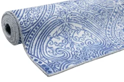 Vintage Teppich Blau Kurzflor
