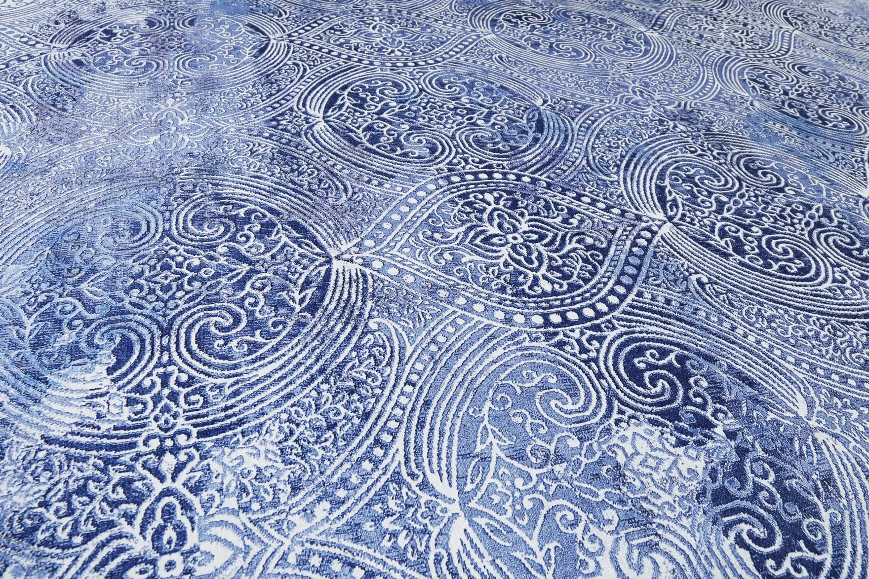 Vintage Teppich Blau Kurzflor "Grace" WECONhome