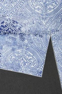 Vintage Teppich Blau Kurzflor