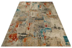Vintage Teppich Bunt abstrakt aus Neuseelandwolle