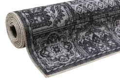 Vintage Teppich Grau Anthrazit Kurzflor 