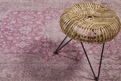 Vintage Teppich Grau Beige Rosa