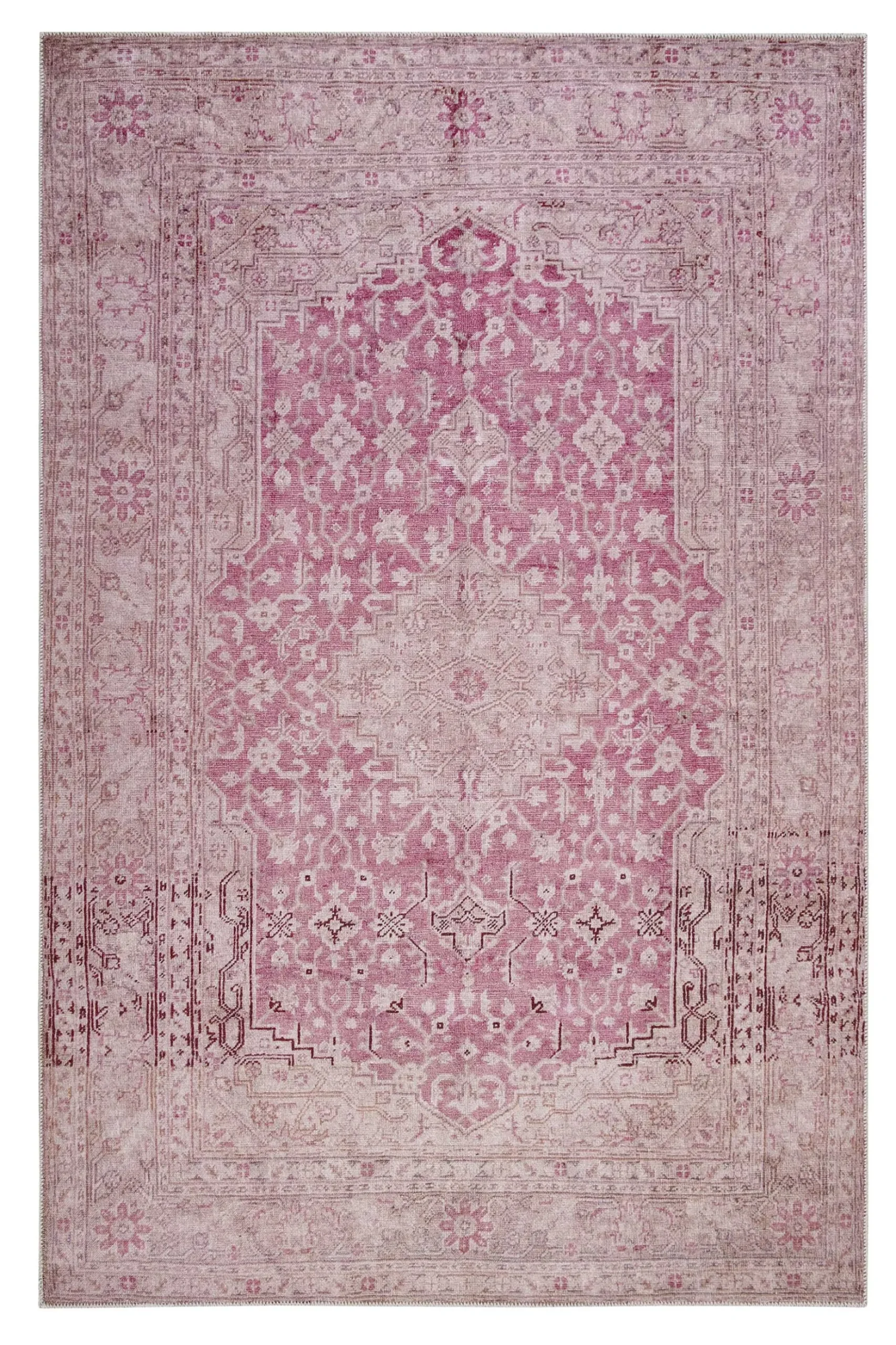 Vintage Teppich Grau Beige Rosa "Past Future"WECONhome
