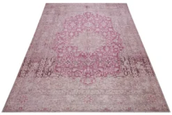 Vintage Teppich Grau Beige Rosa