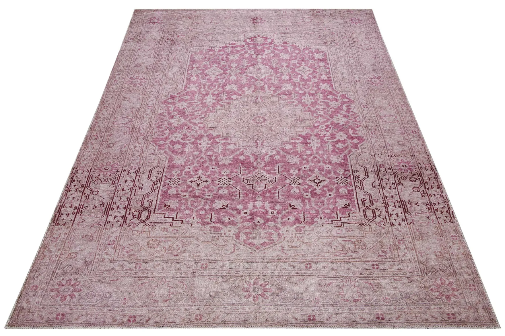 Vintage Teppich Grau Beige Rosa "Past Future"WECONhome