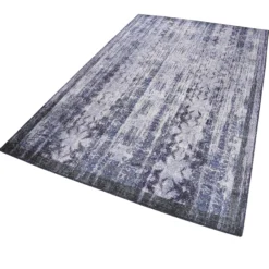 Vintage Teppich Grau Flieder Blau 