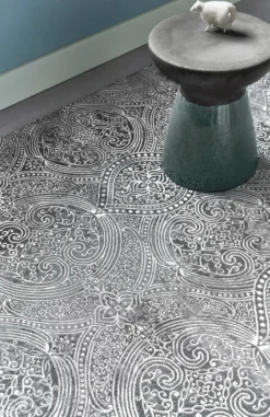 Vintage Teppich Grau Kurzflor