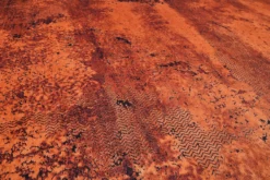 Vintage Teppich Rost Rot Kurzflor 