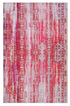 Vintage Teppich Rot Lila Orange Pink