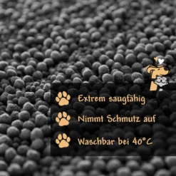 Waschbarer Haustierteppich für Hunde & Katzen Grau