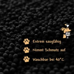 Waschbarer Haustierteppich für Hunde & Katzen Schwarz
