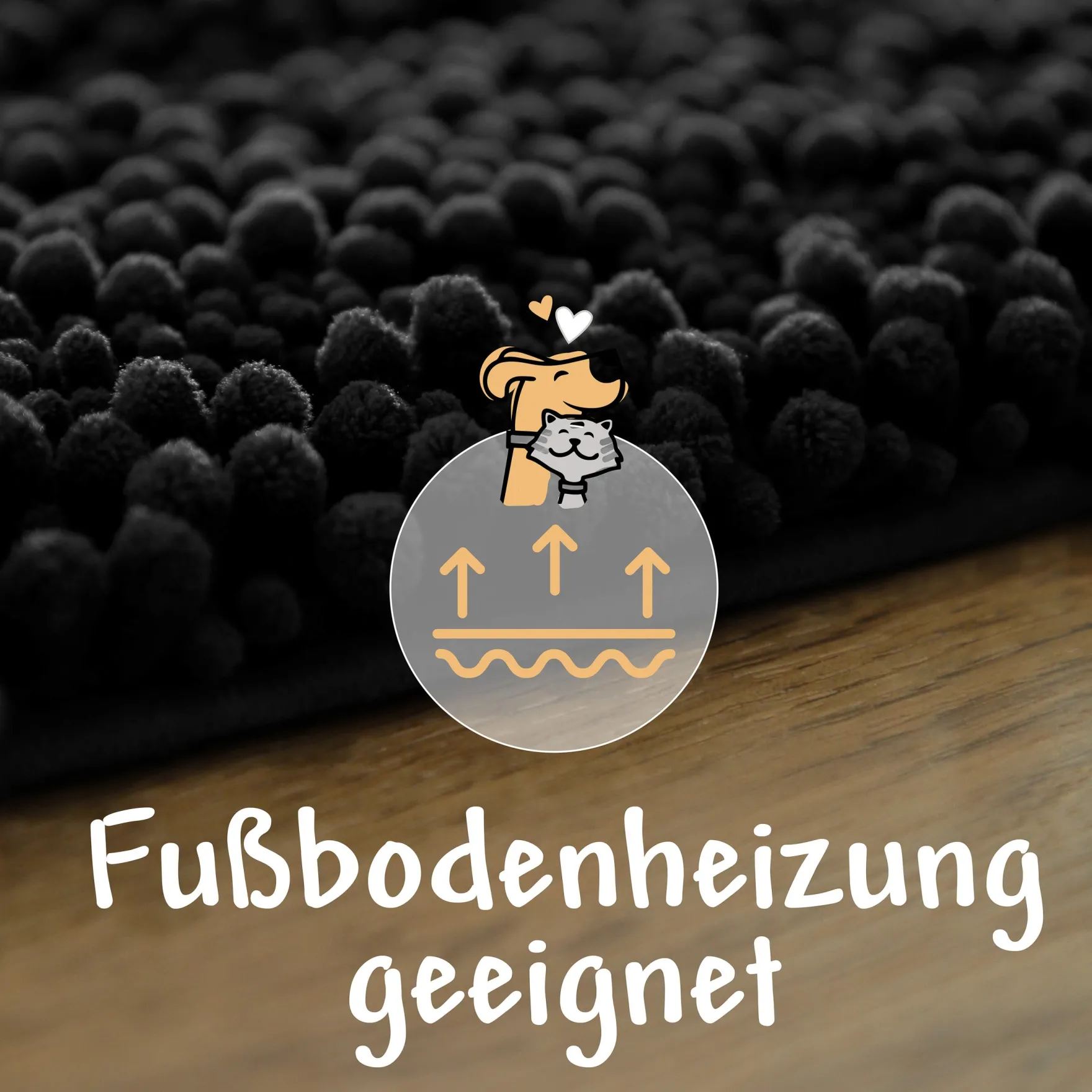 Waschbarer Haustierteppich für Hunde & Katzen Schwarz "Cooper" carPETS