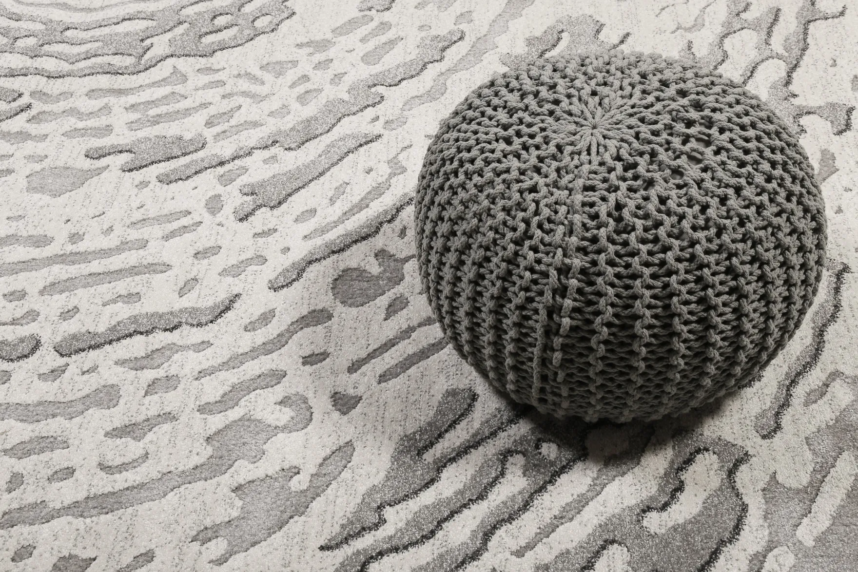 Webteppich creme weiß grau "Forest" WECONhome