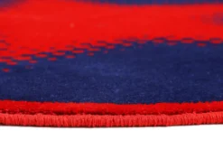 Weconhome Kinderteppich Rund Blau Rot Stern