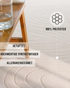 WECONhome Kurzflorteppich "Nuuk Flow" - Creme Weiß
