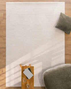WECONhome Kurzflorteppich "Nuuk Arc" - Creme Weiß