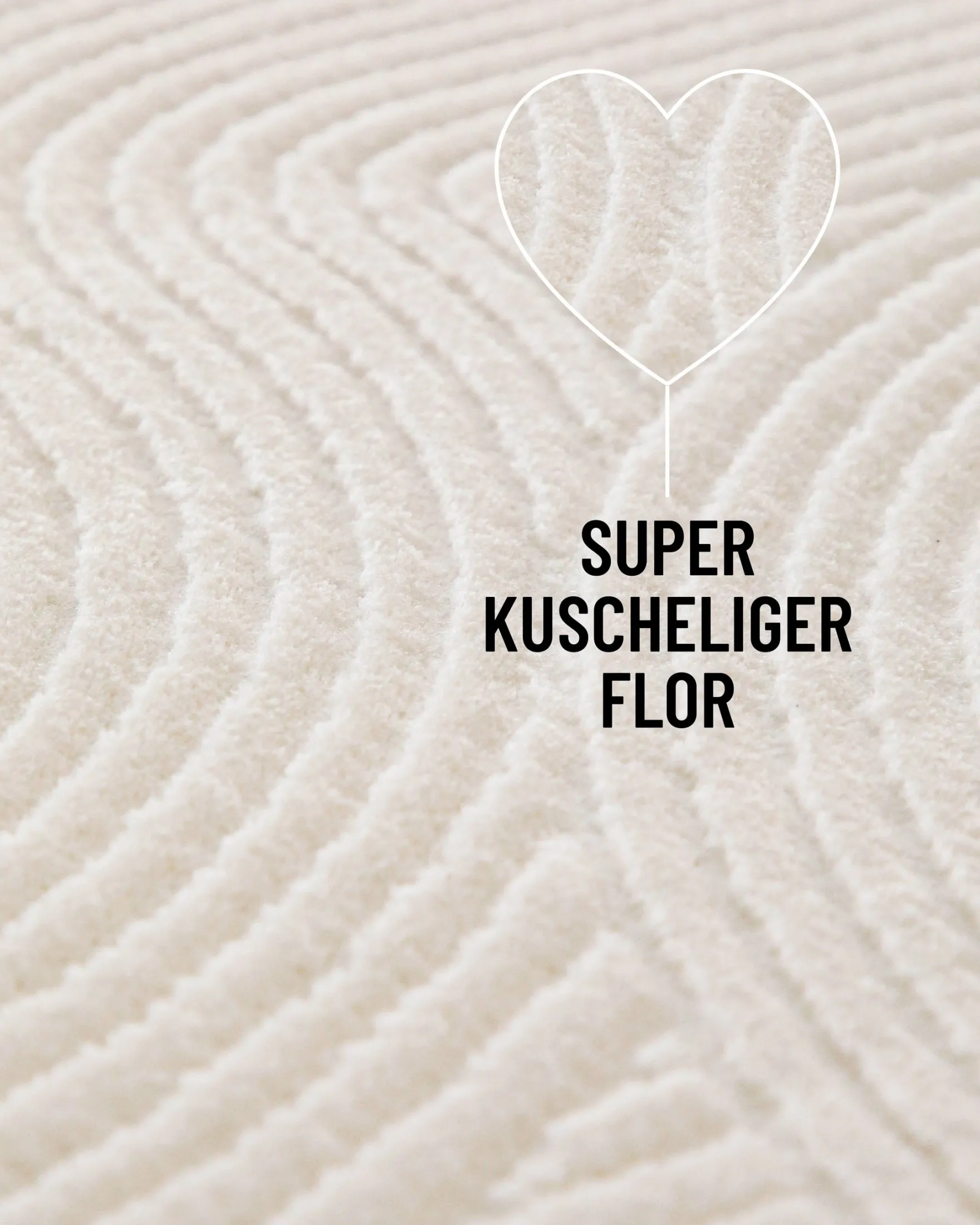 WECONhome Kurzflorteppich "Nuuk Arc" - Creme Weiß