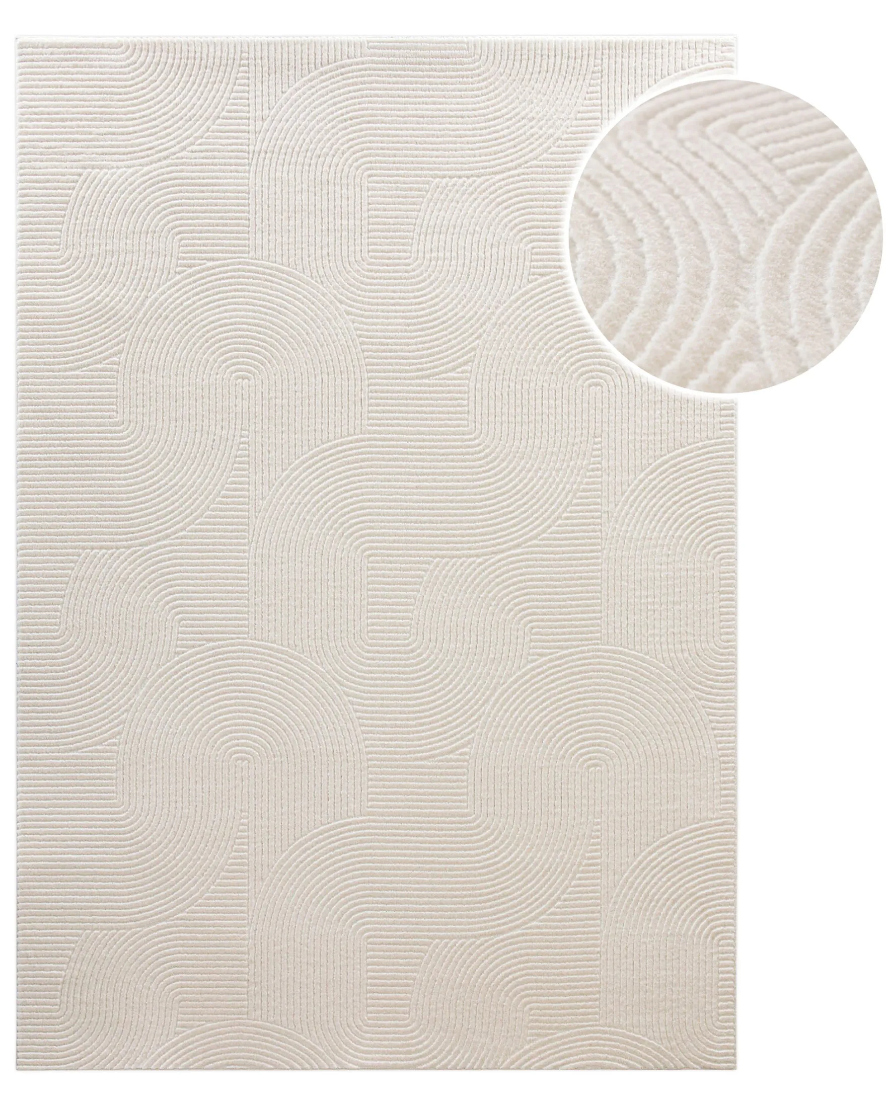 WECONhome Kurzflorteppich "Nuuk Arc" - Creme Weiß