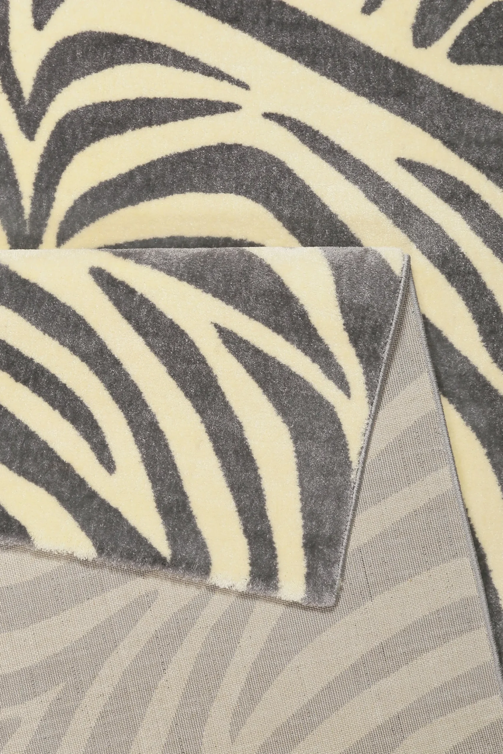 WECONhome Kurzflor Teppich "Zebra" grau creme