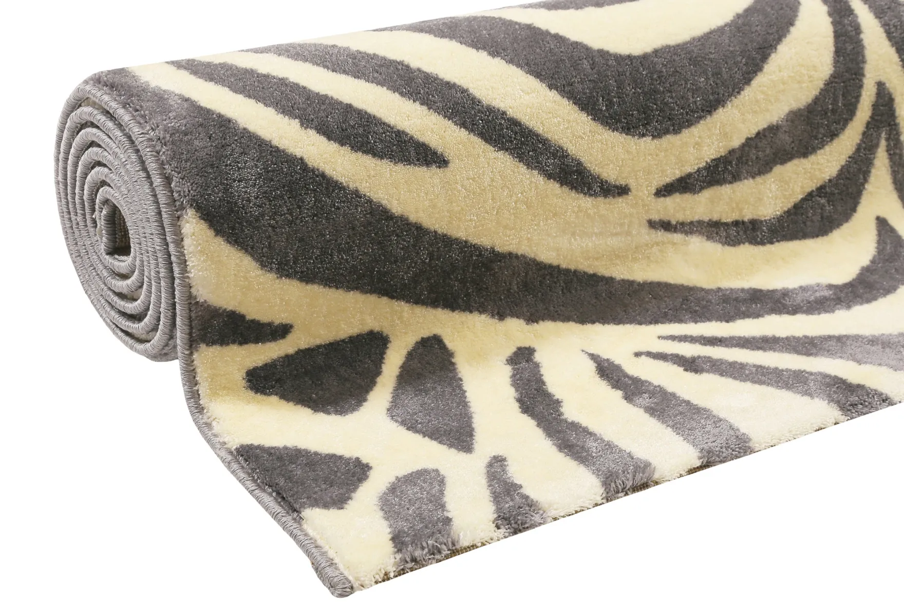 WECONhome Kurzflor Teppich "Zebra" grau creme