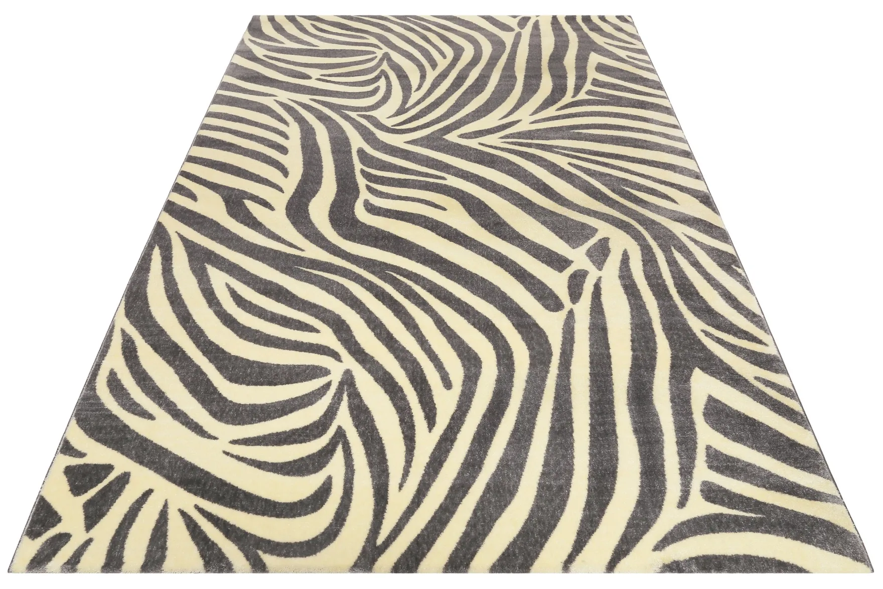 WECONhome Kurzflor Teppich "Zebra" grau creme