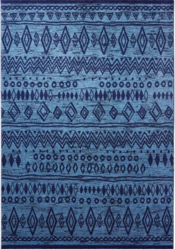 WeconhomeTeppich 160x225 Blau Muster