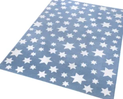 WECONhome Teppich 200x290 Blau Sterne