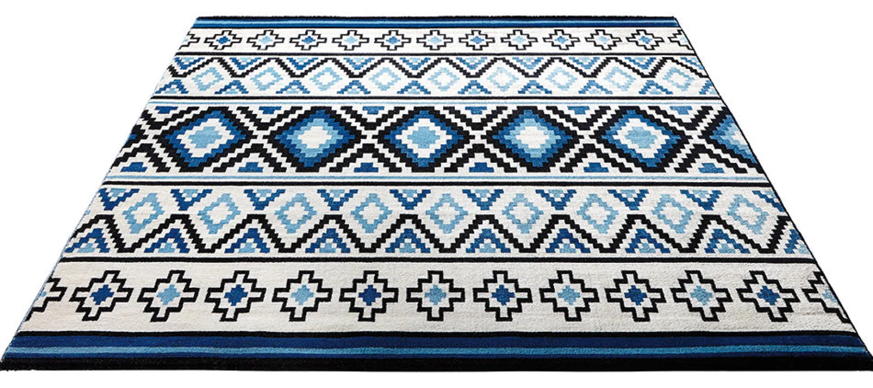 WECONhome Teppich 120x170 cm Blau "Fresh Kelim"