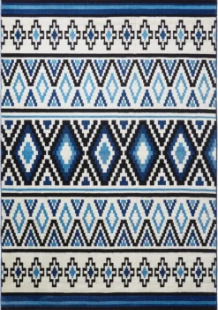 WECONhome Teppich 80x150 cm Blau "Fresh Kelim"