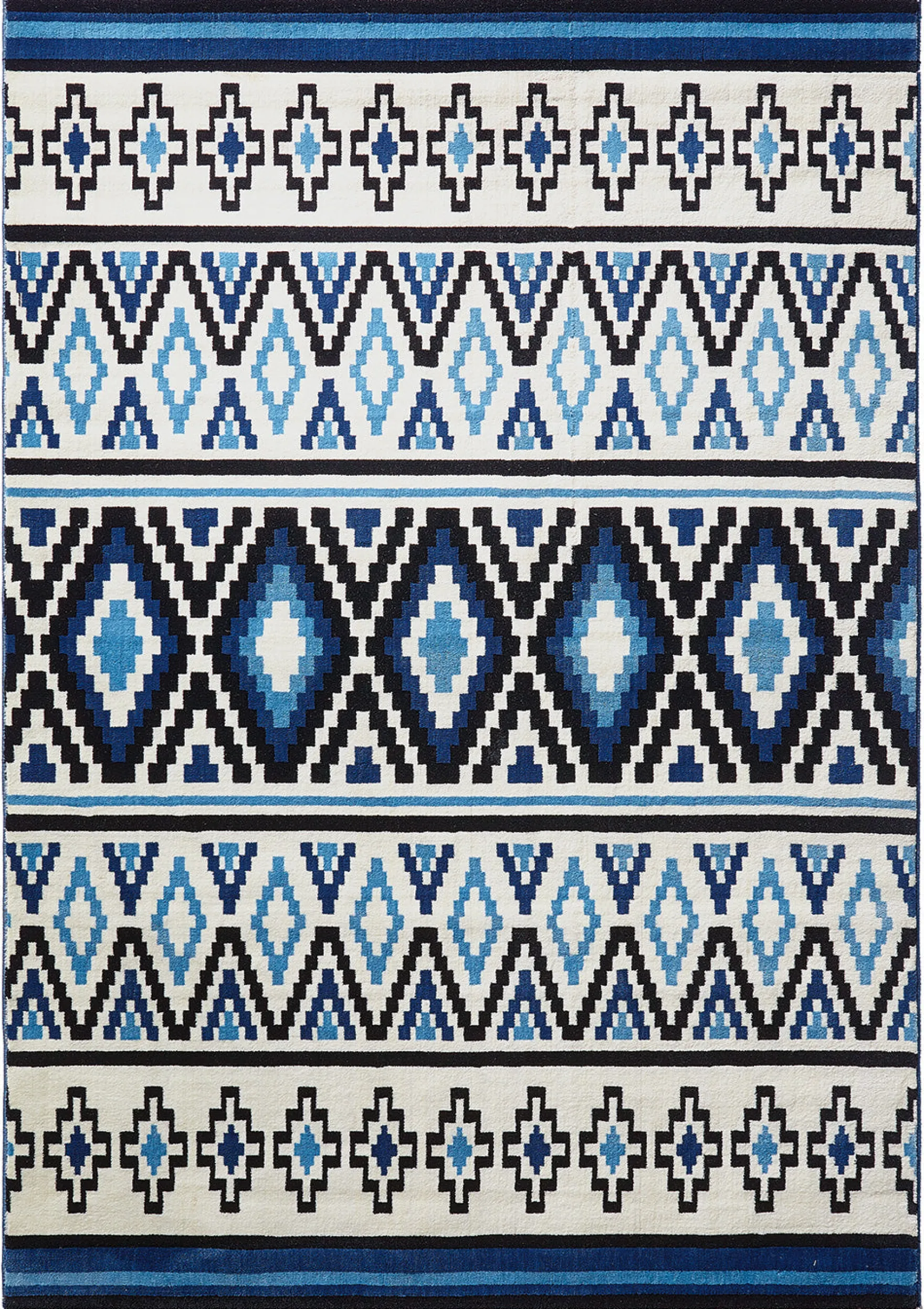 WECONhome Teppich 80x150 cm Blau "Fresh Kelim"