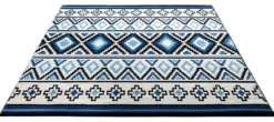WECONhome Teppich 80x150 cm Blau "Fresh Kelim"
