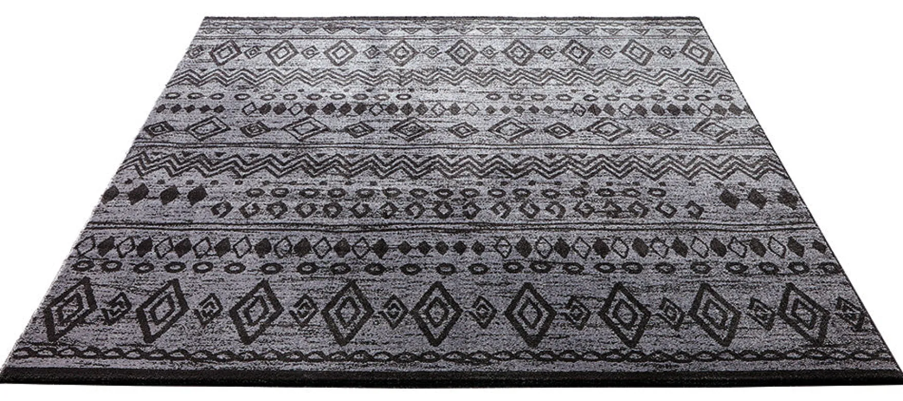WECONhome Teppich 120x170 cm Schwarzgrau "Contemporary Kelim"