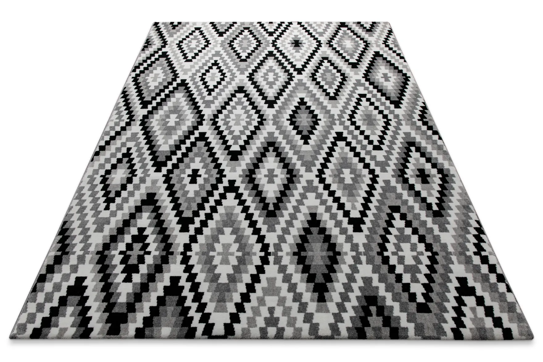 Weconhome Teppich 133x200 Schwarz Weiß Muster