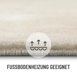 Weicher Hochflor Teppich Creme Beige 
